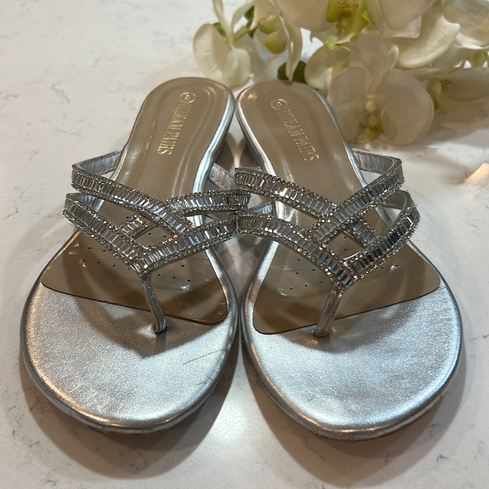 DREAM PAIRS Women's Fashion Rhinestones Design Slides Sandals Size 8 - Picture 5 of 14